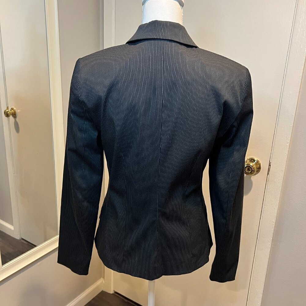 Mng By Mango Black Pinstriped Single Button Moder… - image 8